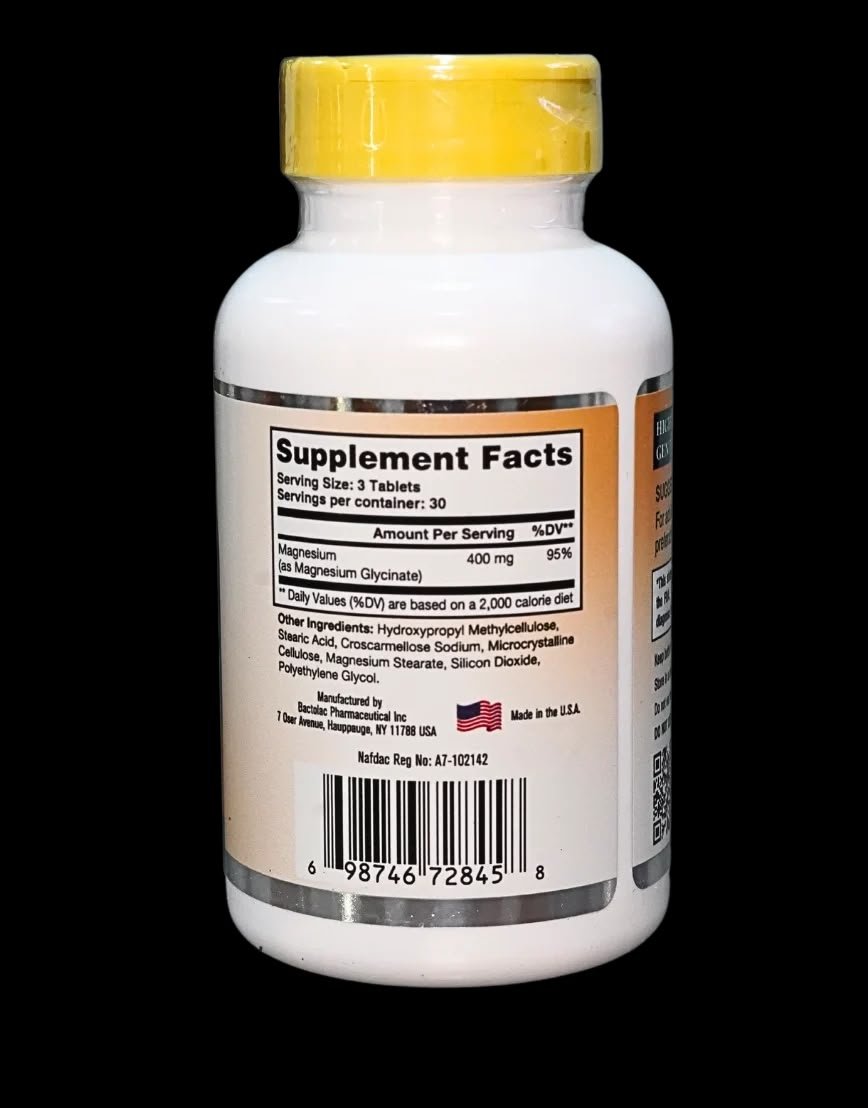 Nature’s Field Magnesium Glycinate 400mg – 90 Tablets - Image 3