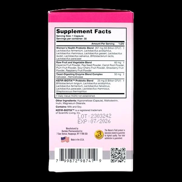 Nature’s Field Women’s Once-Daily Vaginal Care Probiotics – 30 Capsules - Image 4